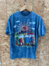 Vintage The Mountain Men's L Blue Grungy Tie Dye Hippy Bus T-Shirt
